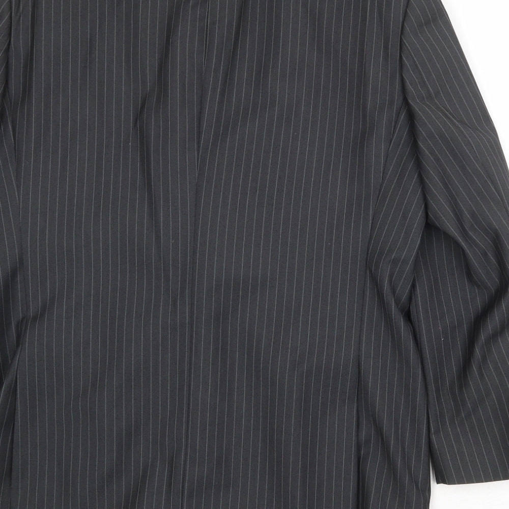 Charlton Grey Mens Grey Striped Polyester Jacket Suit Jacket Size 42 Regular