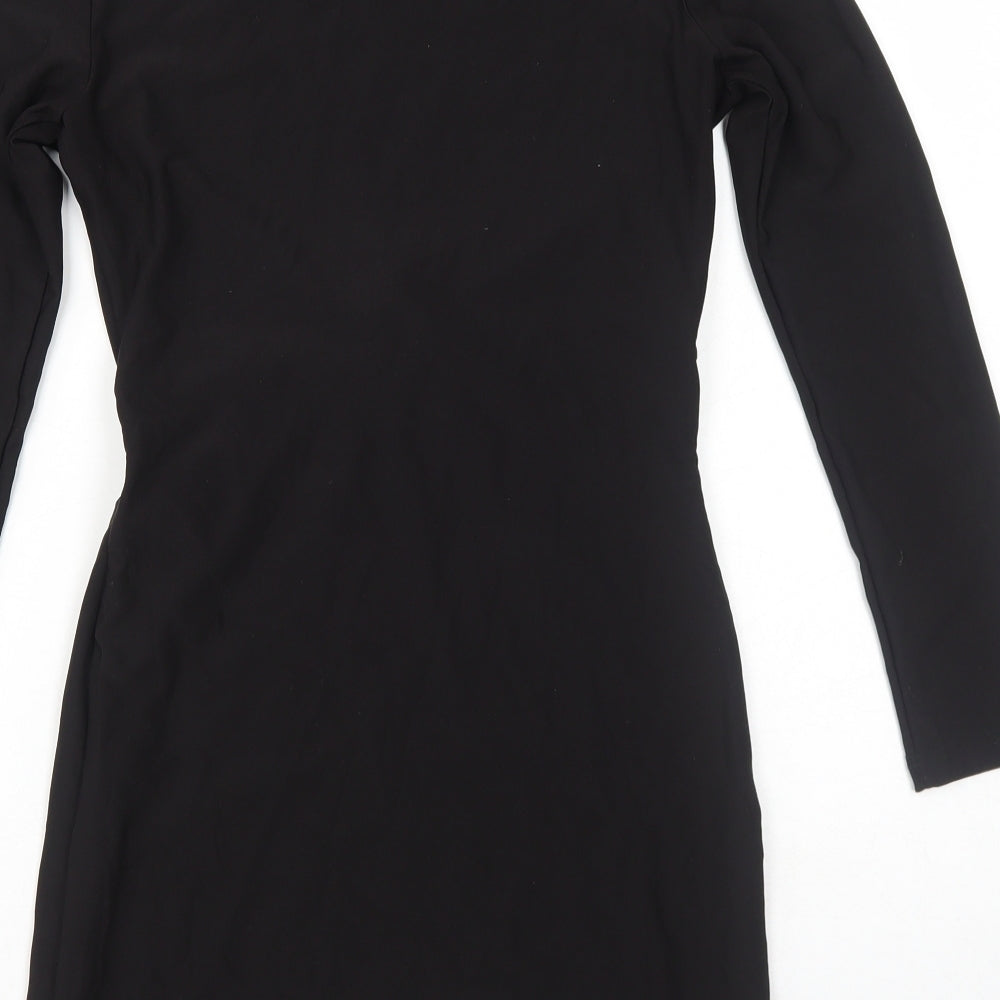 TFNC Womens Black Polyester A-Line Size S Round Neck Pullover