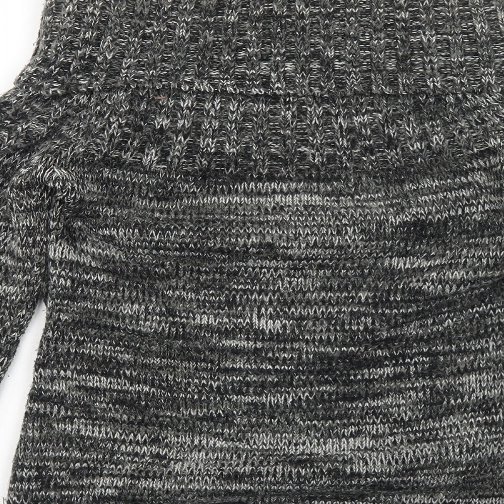 New Look Womens Grey Roll Neck Acrylic Pullover Jumper Size 12