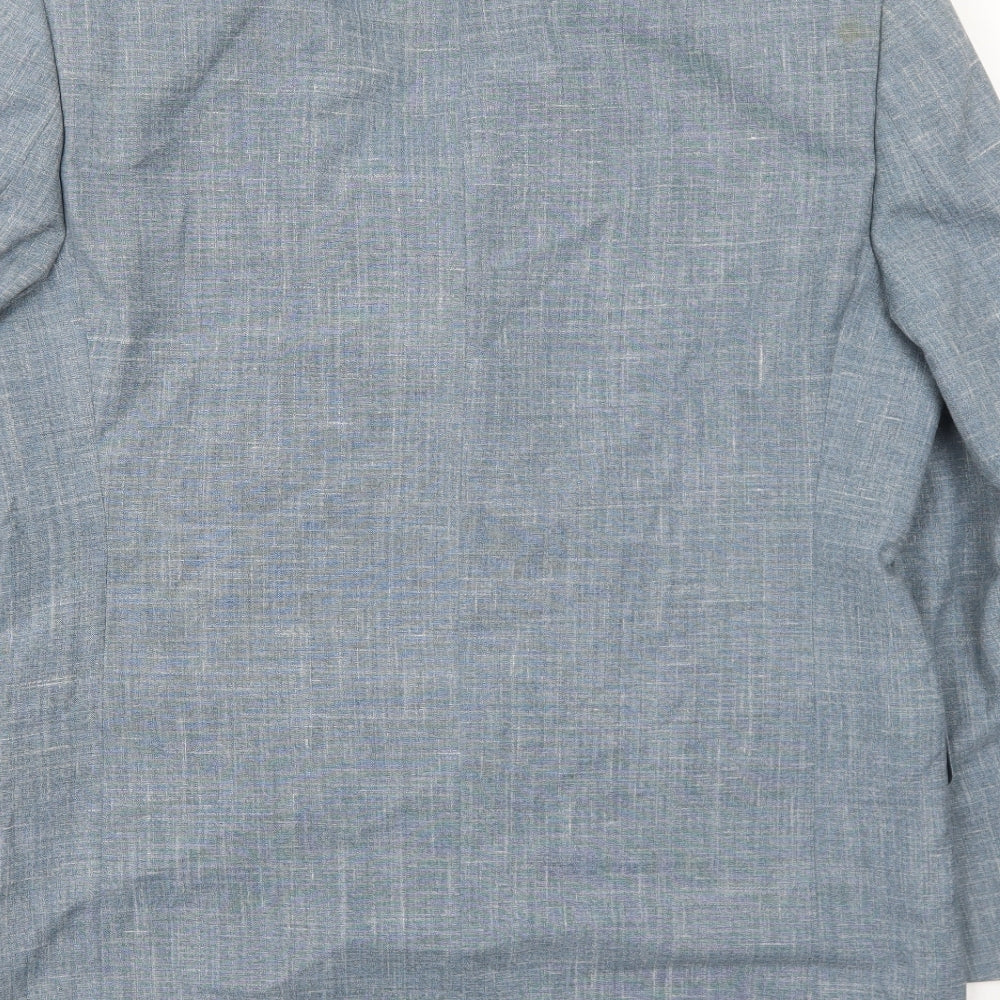 Digel Mens Blue Polyester Jacket Suit Jacket Size 40 Regular