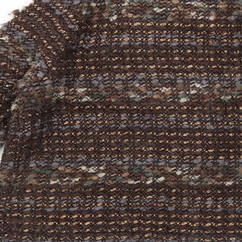 Gharani Strok Womens Brown Geometric Jacket Size XL Zip