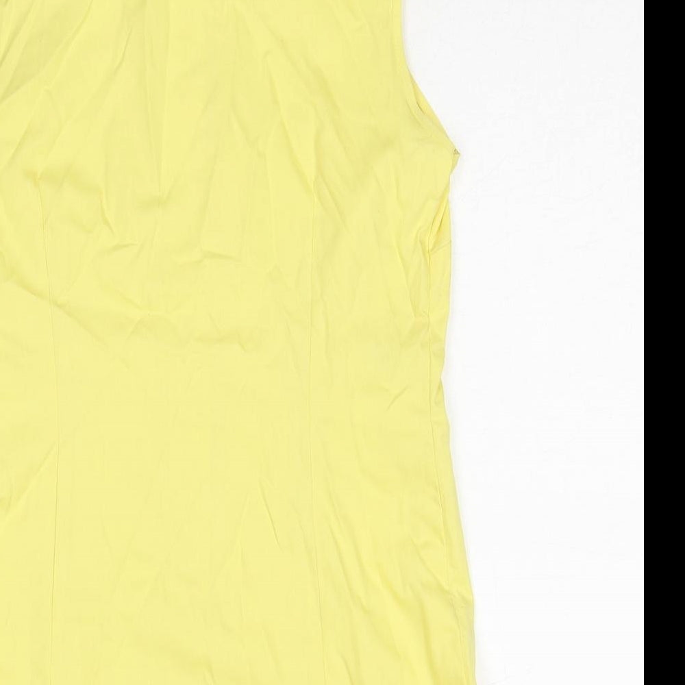 Jones Studio Womens Yellow Cotton Basic Button-Up Size 8 Collared