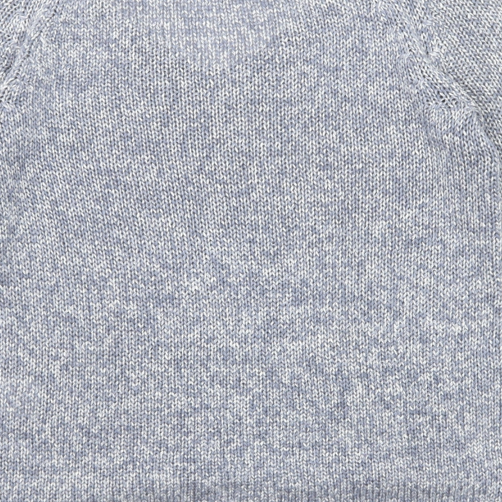 H&M Womens Blue V-Neck Acrylic Pullover Jumper Size XS