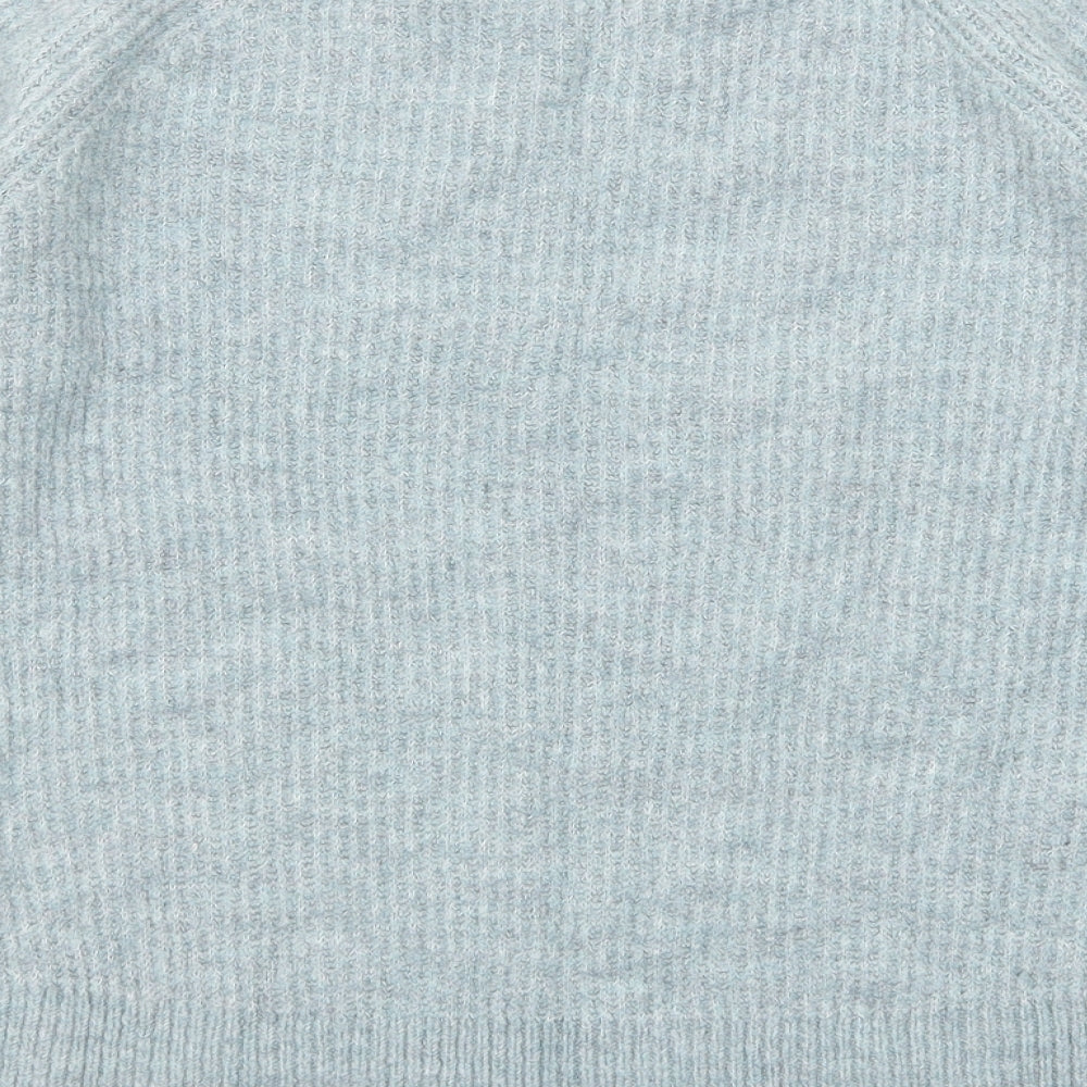 H&M Womens Blue Round Neck Acrylic Pullover Jumper Size S