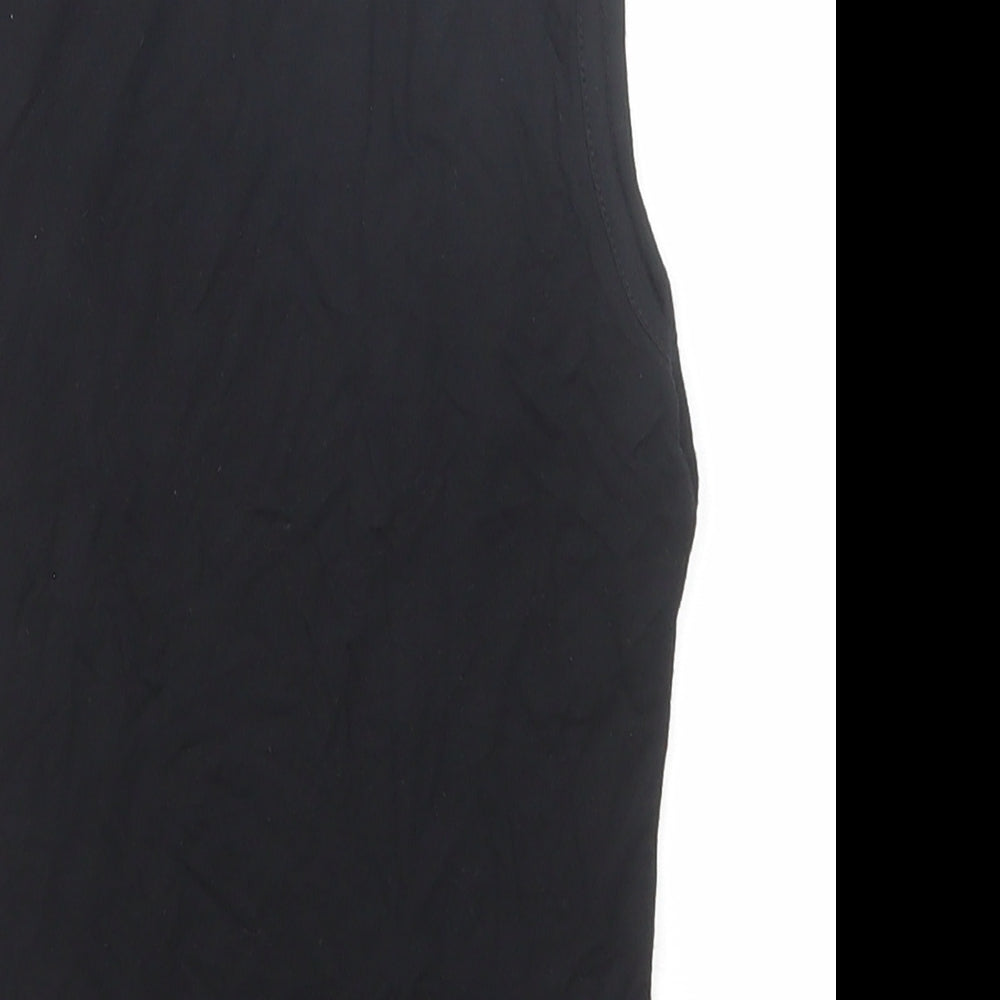 Nasty Gal Womens Black Polyester Basic Tank Size XS Mock Neck