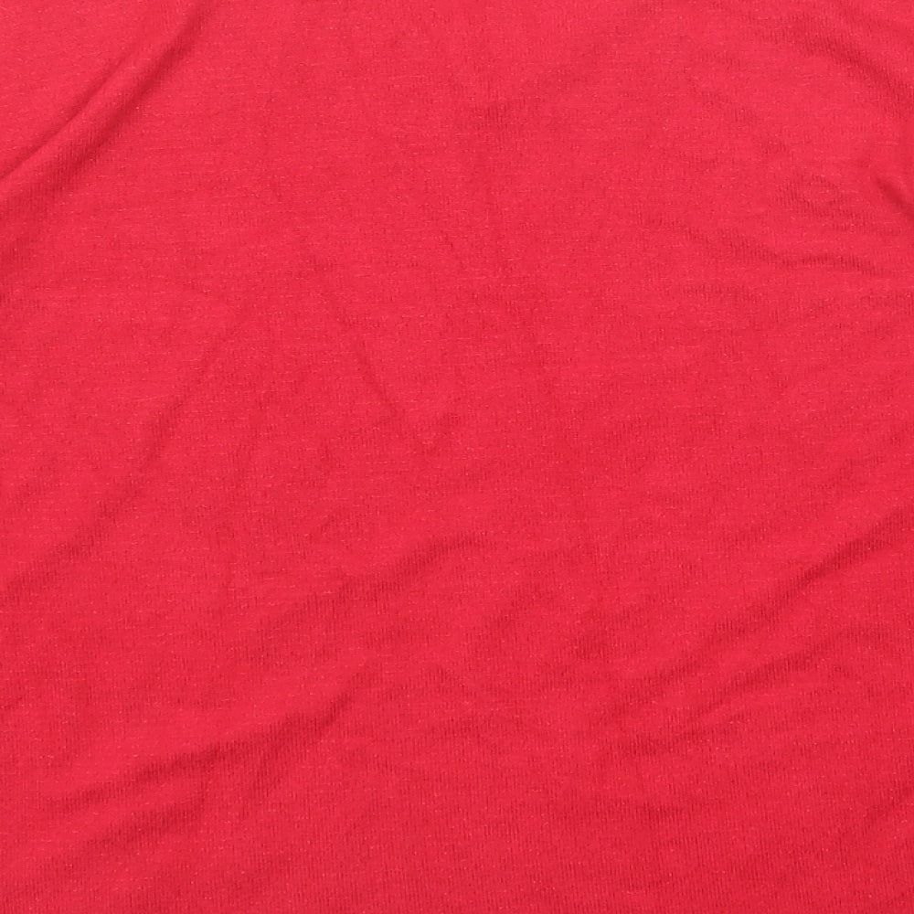 Marks & Spencer Womens Red V-Neck Viscose Pullover Jumper Size 10
