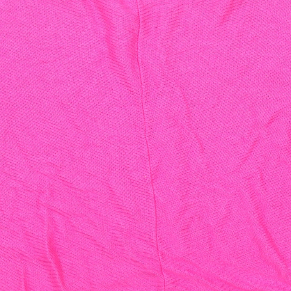 Blue Vanilla Womens Pink V-Neck Viscose Pullover Jumper One Size
