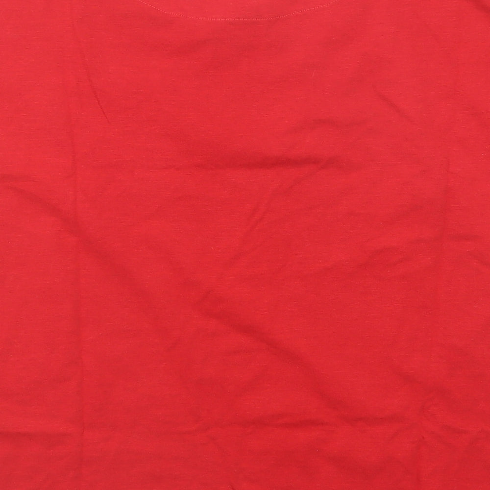 NEXT Womens Red Cotton Basic T-Shirt Size S Round Neck - Love Is Enough