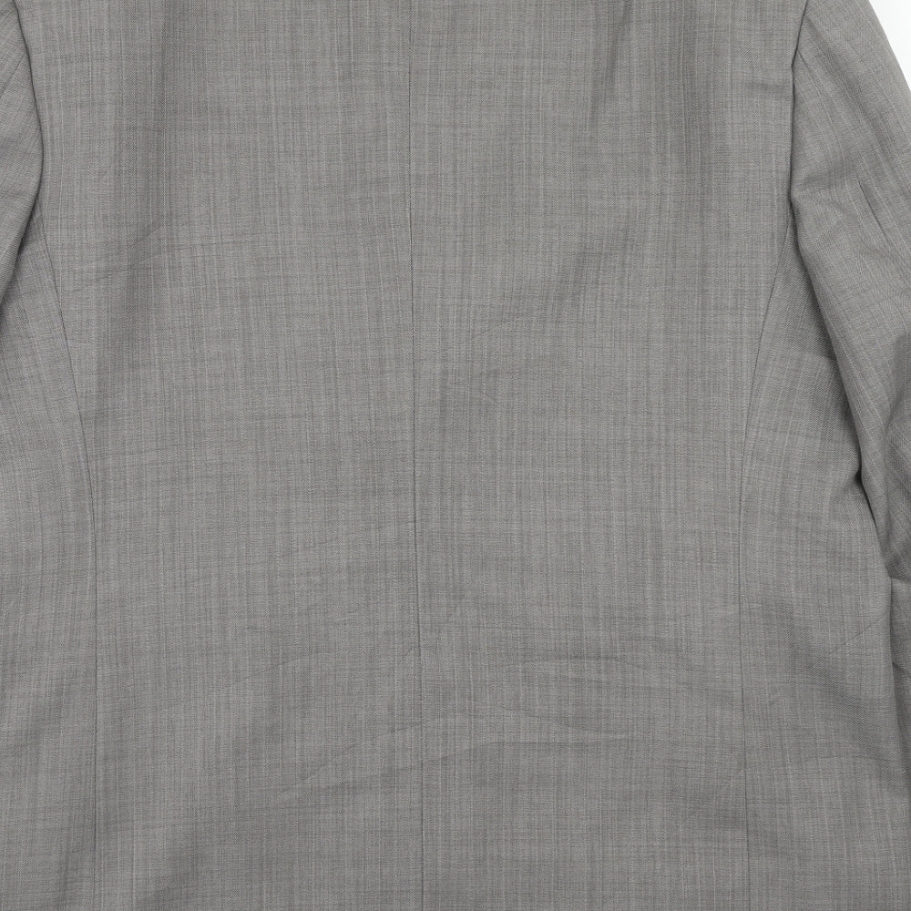 Zantos Mens Grey Polyester Jacket Suit Jacket Size 44 Regular