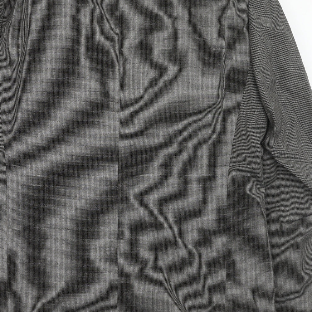 Burton Mens Grey Geometric Wool Jacket Suit Jacket Size 44 Regular