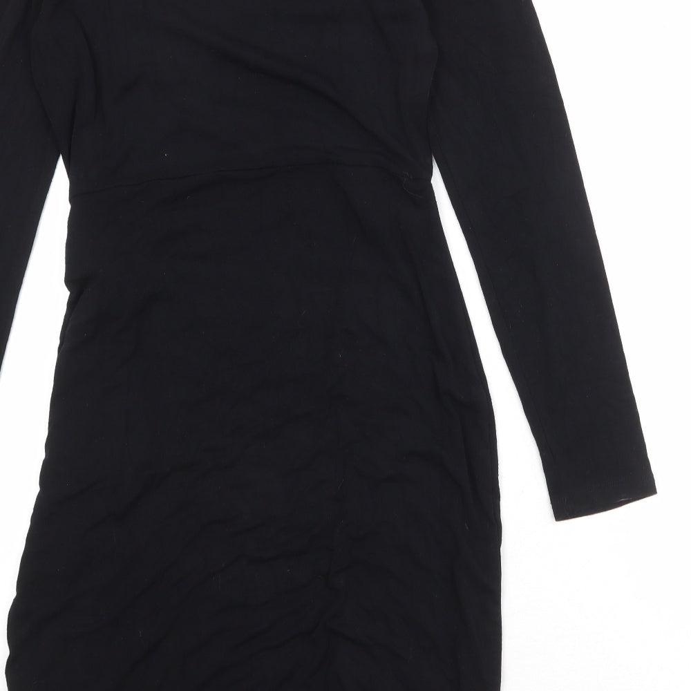 Great Plains Womens Black Viscose A-Line Size S Round Neck Pullover