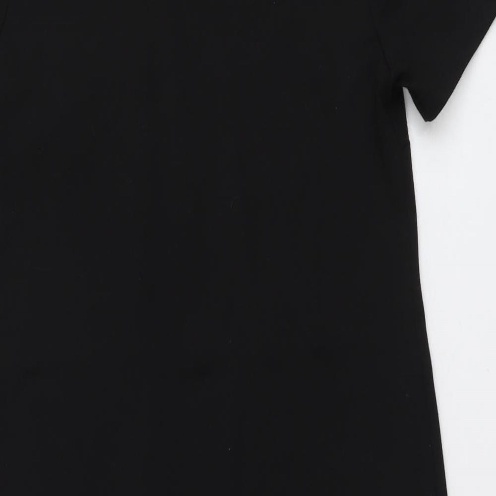 New Look Womens Black Colourblock Polyester T-Shirt Dress Size 8 Round Neck Pullover