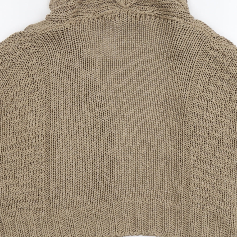 Marks & Spencer Womens Beige V-Neck Acrylic Cardigan Jumper Size 8
