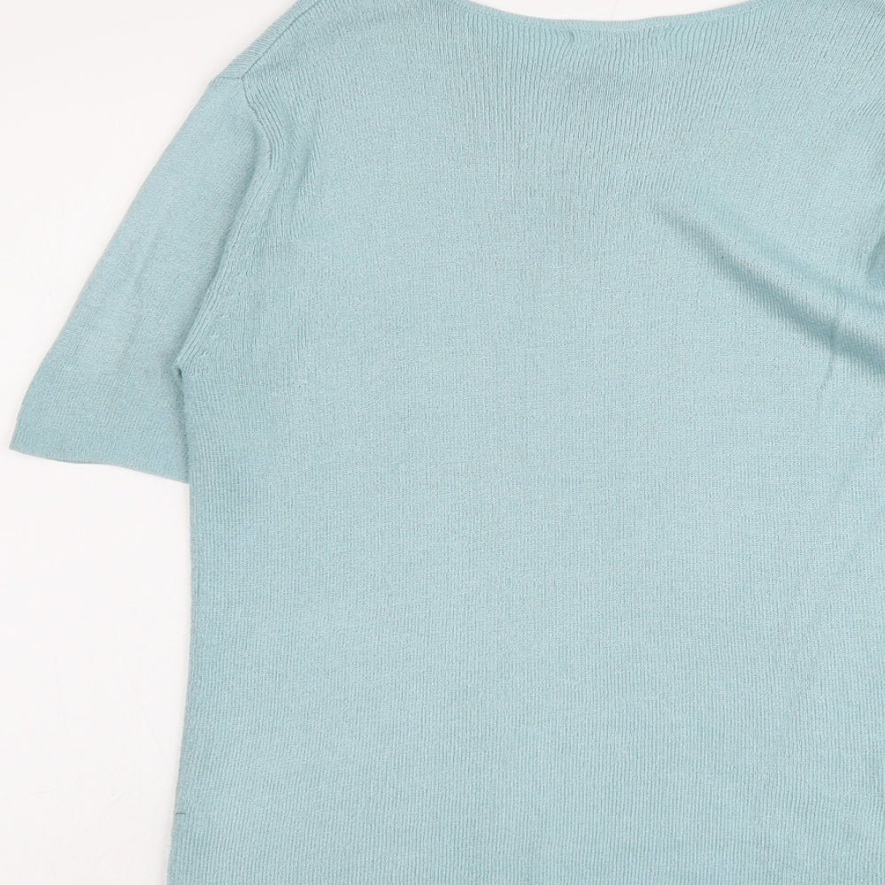 Berkertex Womens Blue Round Neck Acrylic Pullover Jumper Size 14
