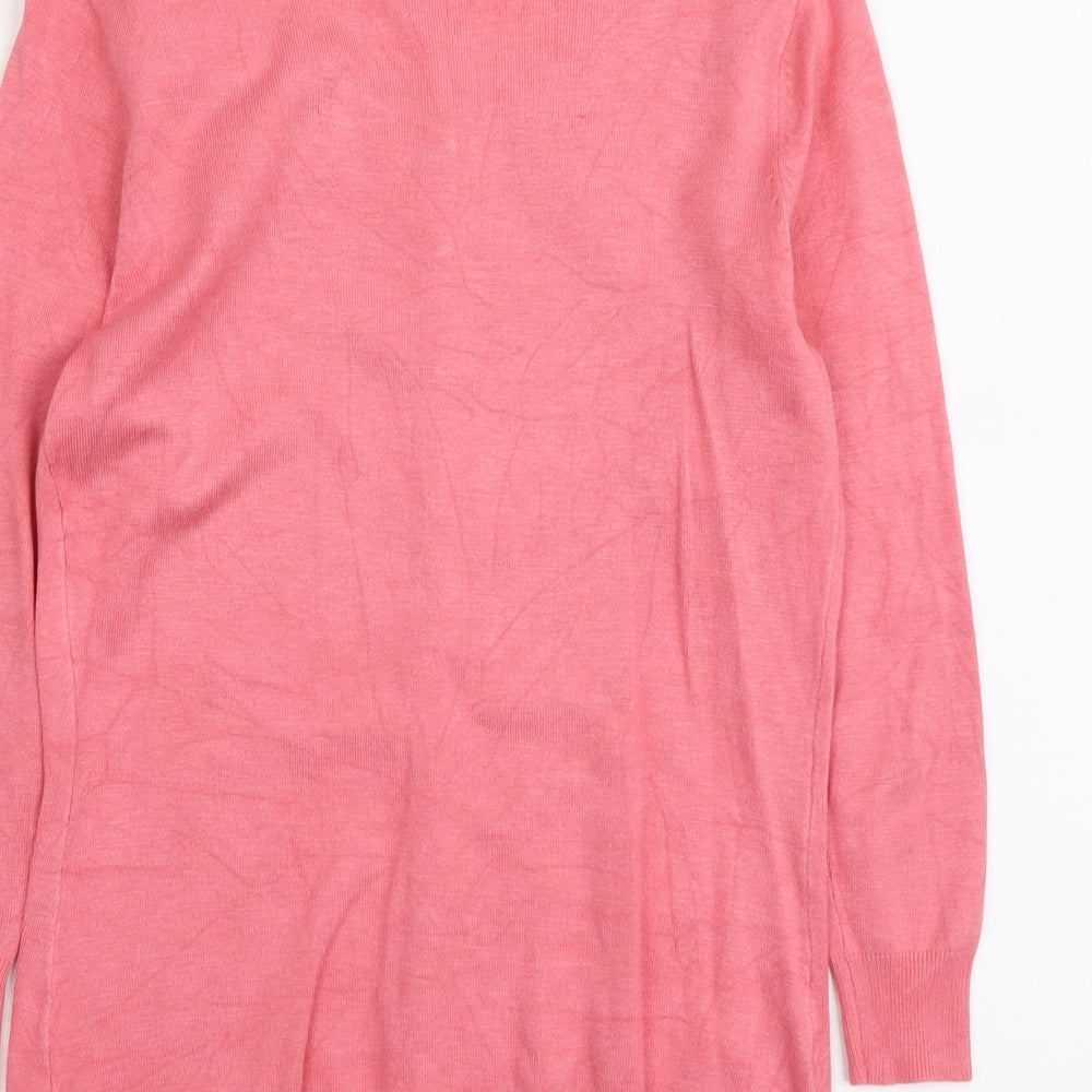 Mohito Womens Pink Round Neck Polyester Cardigan Jumper Size XS