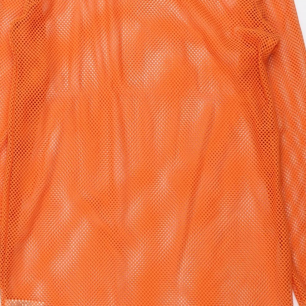 Missguided Womens Orange Polyester Tunic Blouse Size 4 Round Neck