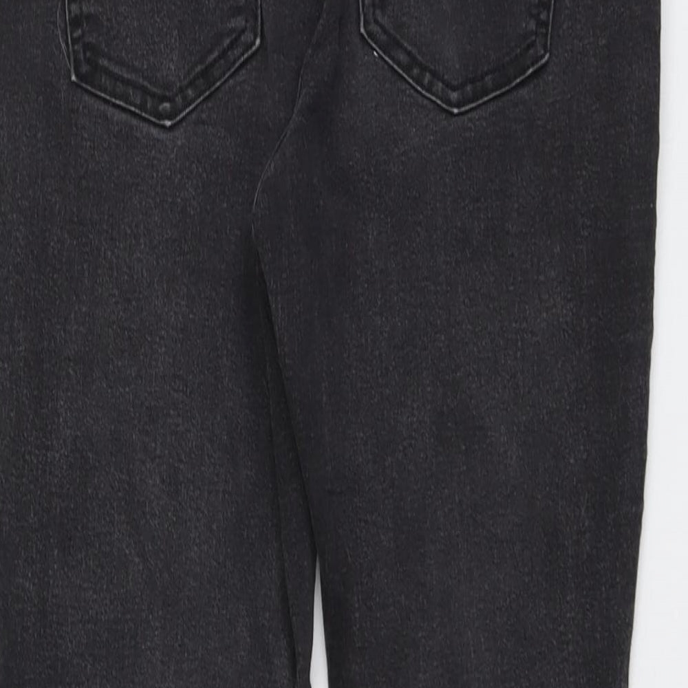 Marks & Spencer Womens Black Cotton Skinny Jeans Size 12 L28 in Regular Button
