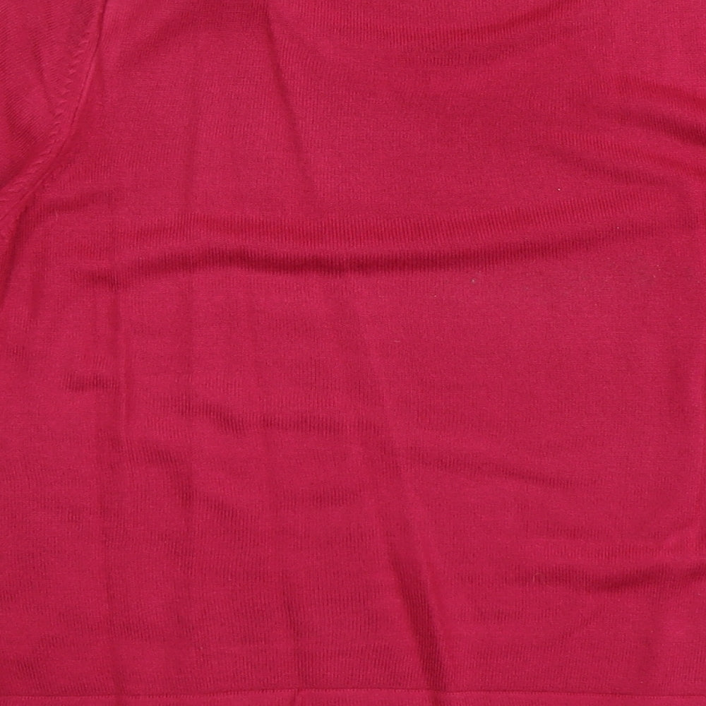 Marks & Spencer Womens Pink Round Neck Acrylic Pullover Jumper Size 16