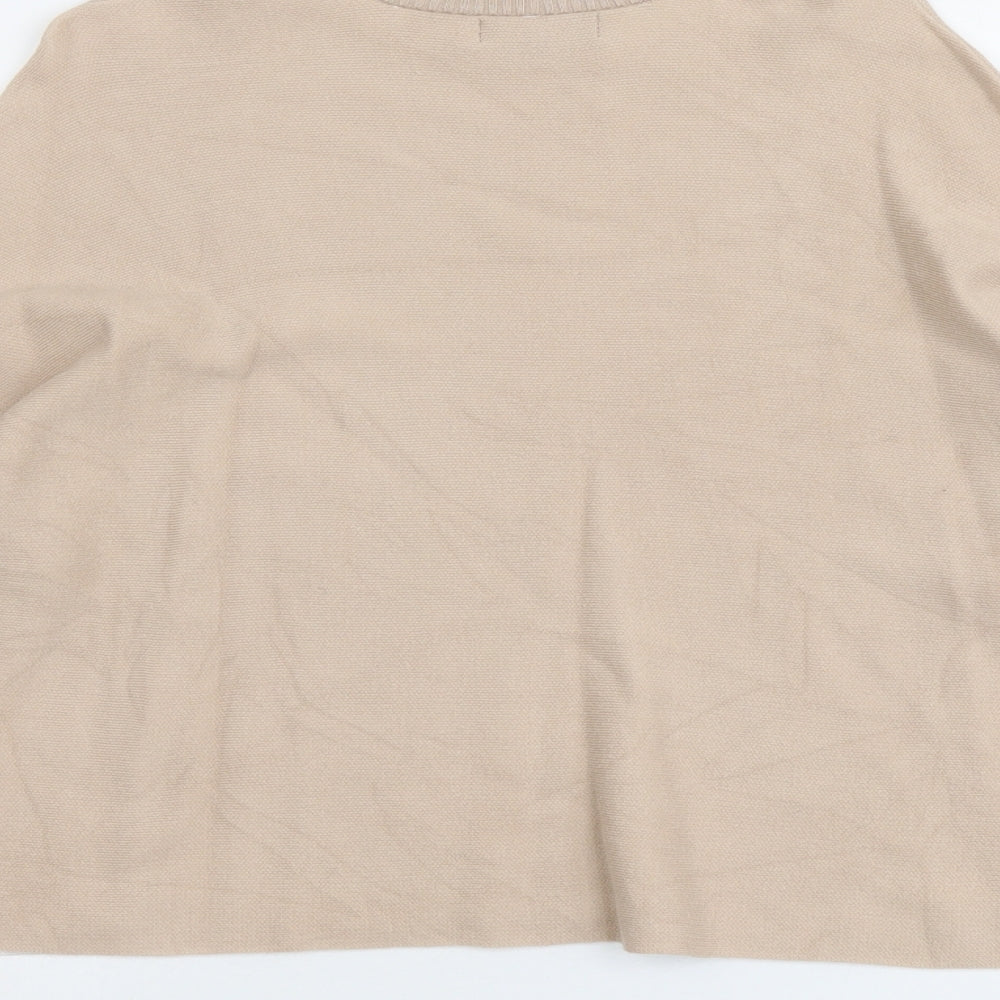 New Look Womens Beige Round Neck Cotton Pullover Jumper Size 8