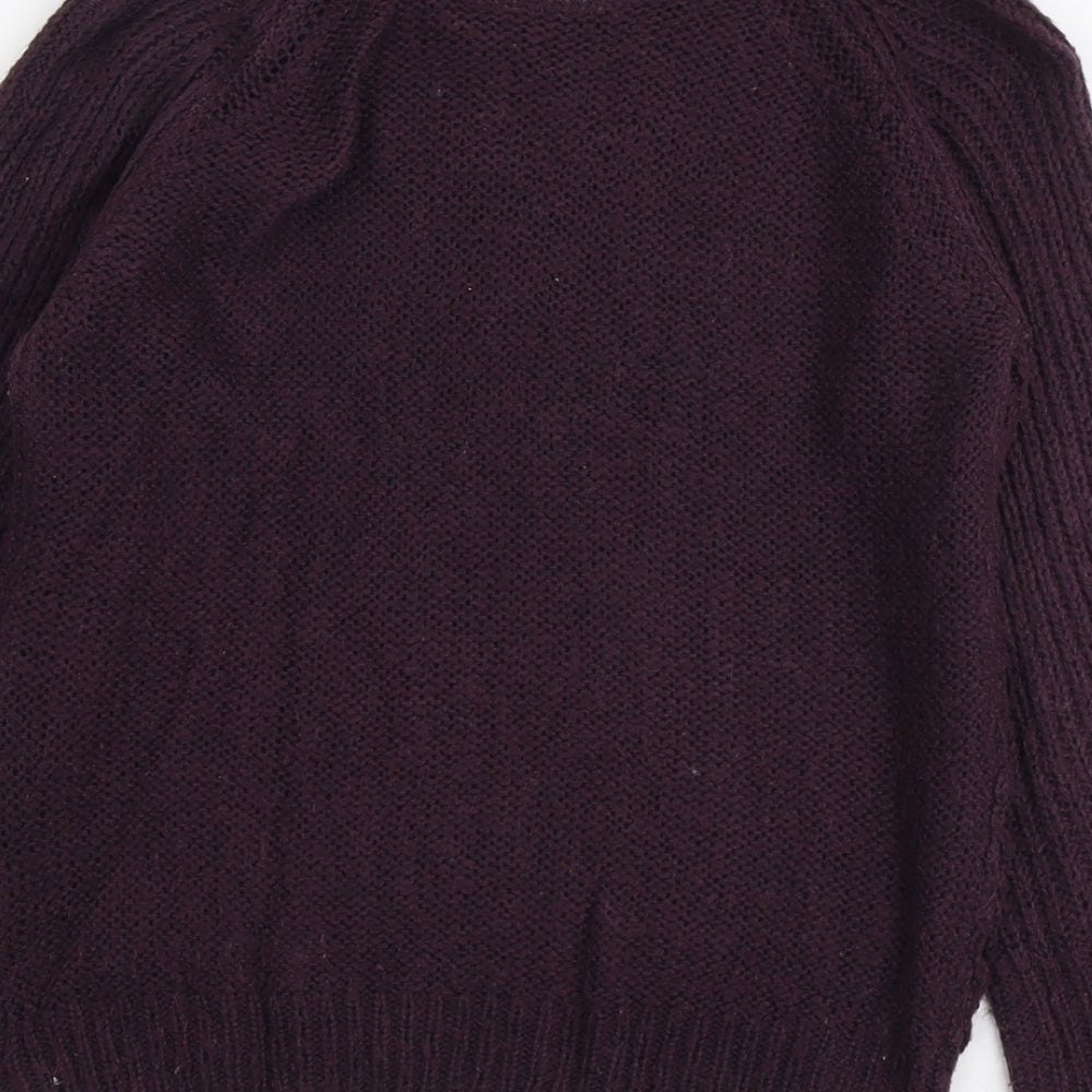 Dorothy Perkins Womens Purple Round Neck Acrylic Pullover Jumper Size 8
