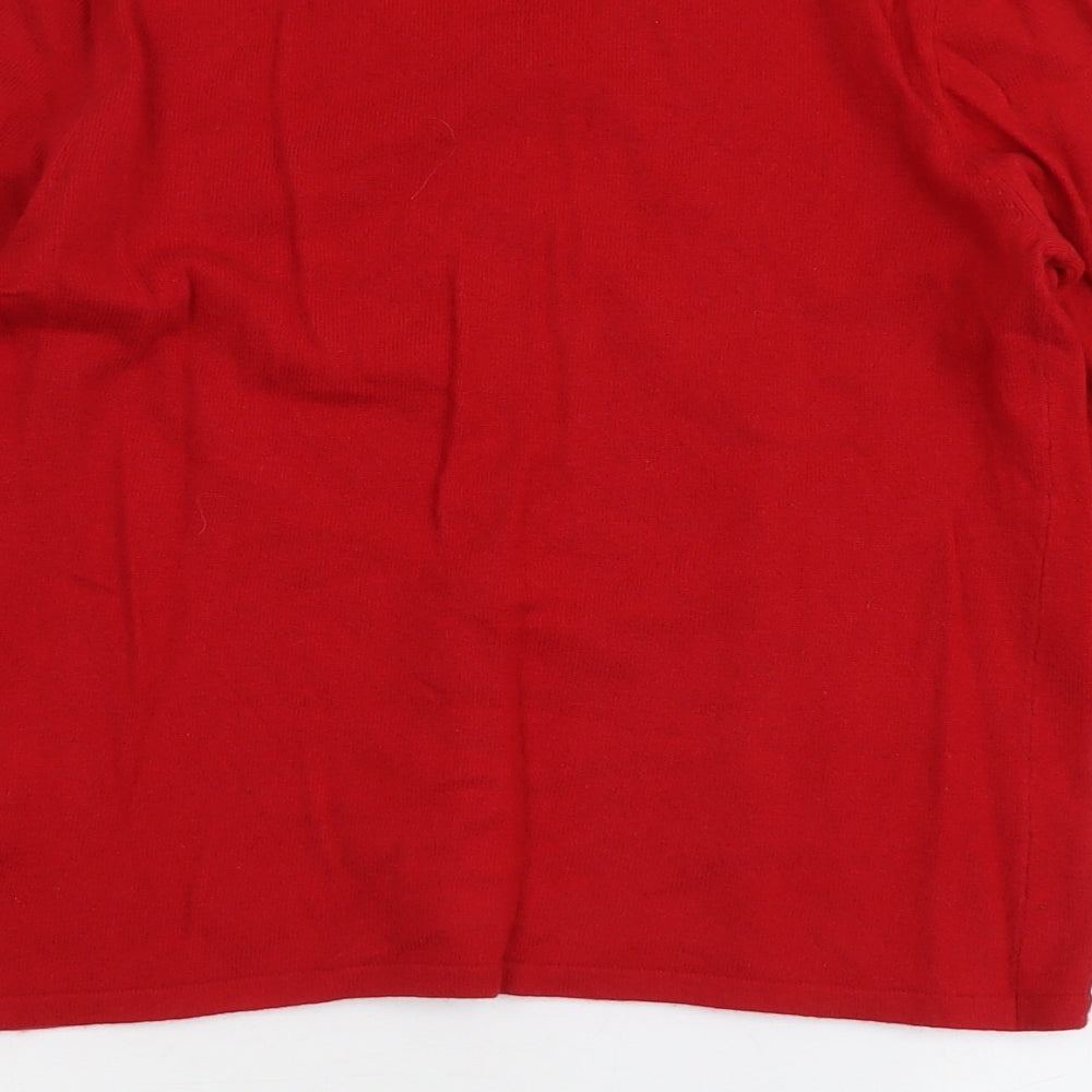 Gerry Weber Womens Red V-Neck Viscose Pullover Jumper Size 12