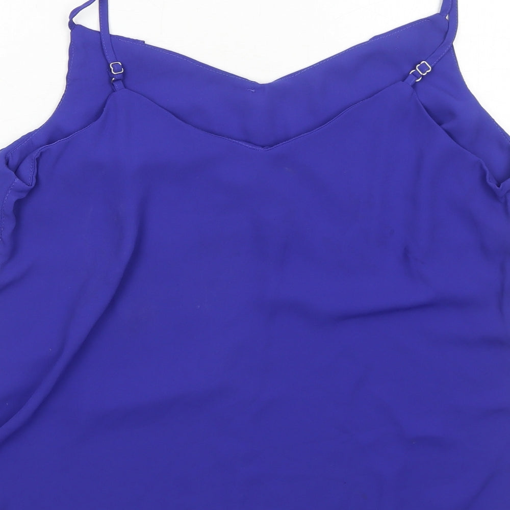 Dorothy Perkins Womens Blue Polyester Basic Tank Size 16 V-Neck