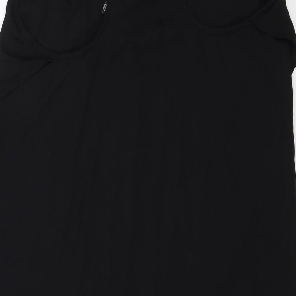 Glassons Womens Black Polyester Tank Dress Size 6 V-Neck Pullover