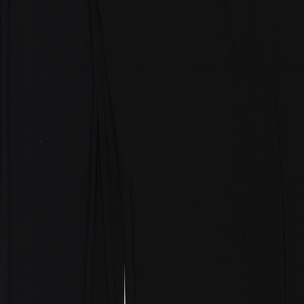 PRETTYLITTLETHING Womens Black Polyester Trousers Size 10 Regular