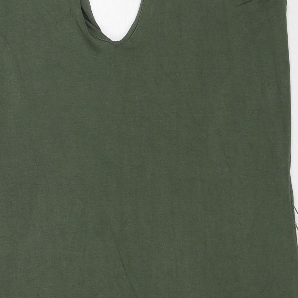 ASOS Womens Green Viscose Slip Dress Size 12 V-Neck Pullover