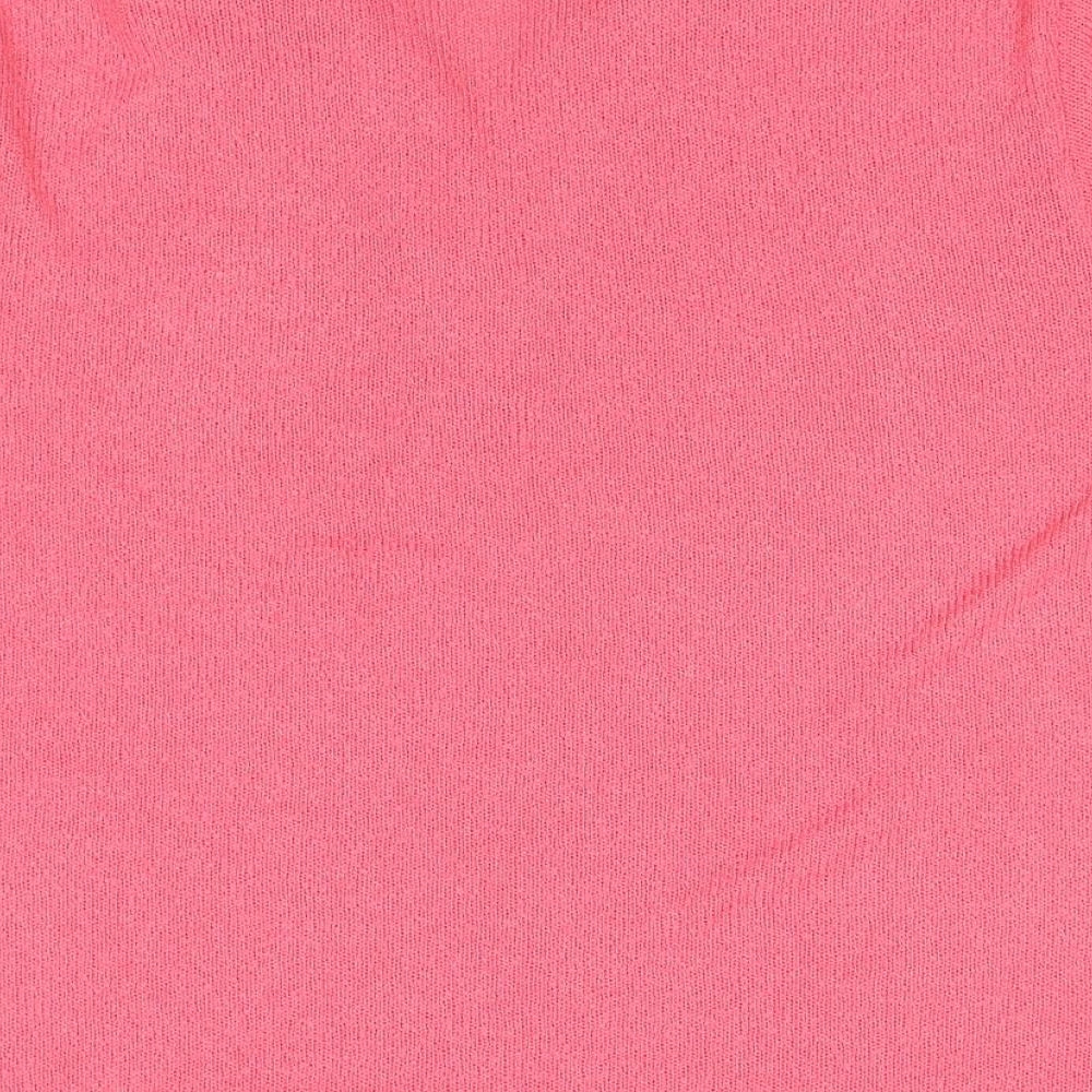 Marks & Spencer Womens Pink Collared Polyester Pullover Jumper Size 10