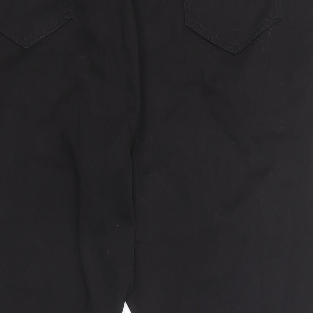 Marks & Spencer Womens Black Cotton Skinny Jeans Size 30 Regular Zip