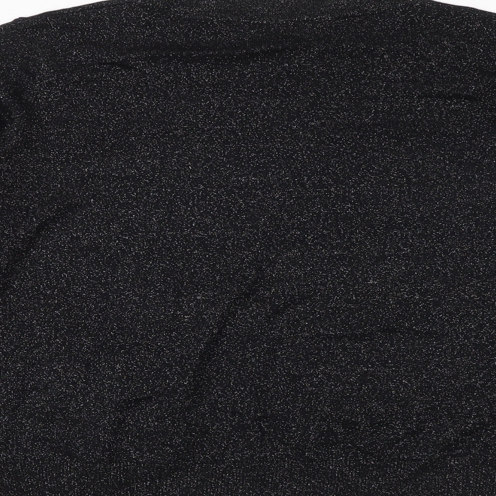 Marks & Spencer Womens Black Round Neck Viscose Pullover Jumper Size M