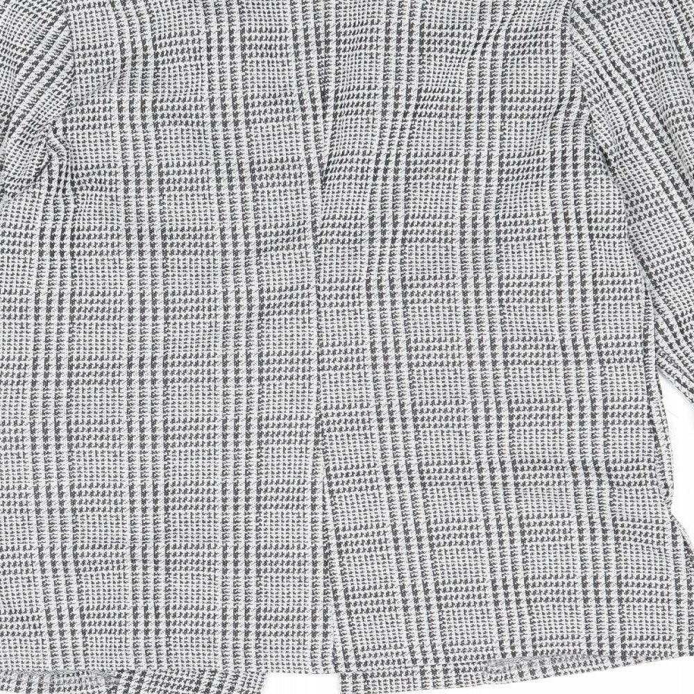 Boohoo Womens Grey Geometric Jacket Blazer Size 10