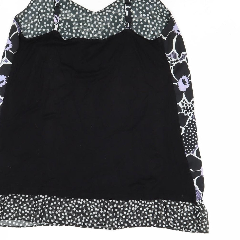 Warehouse Womens Multicoloured Floral Polyester Basic Tank Size 8 V-Neck