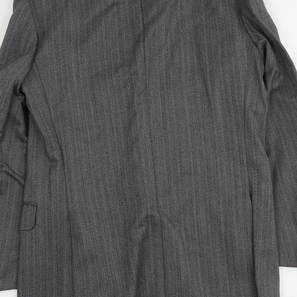 James Barry Mens Grey Striped Wool Jacket Suit Jacket Size M Regular