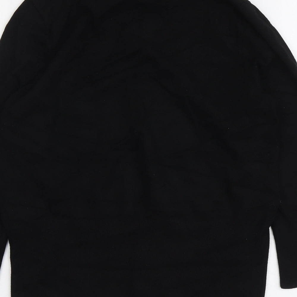 Star Womens Black High Neck Viscose Pullover Jumper Size 12