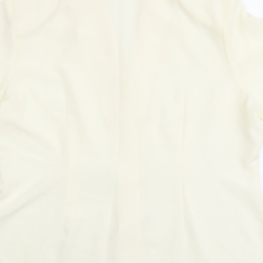 Debenhams Womens Ivory Polyester Basic Button-Up Size 16 Collared