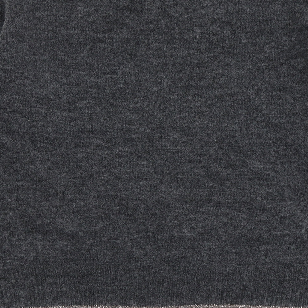Marks & Spencer Womens Grey Round Neck Geometric Polyester Pullover Jumper Size S - Star Pattern