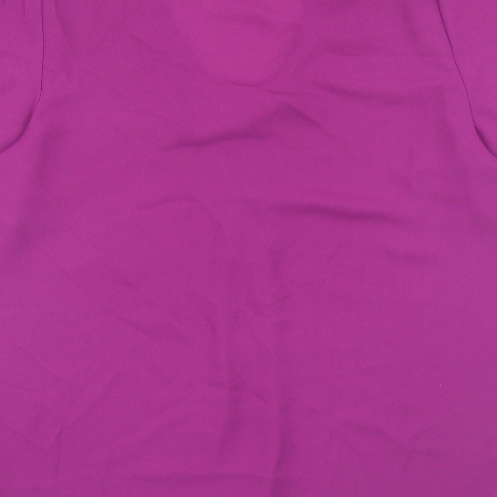 Bonmarché Womens Purple Polyester Basic Blouse Size 12 V-Neck