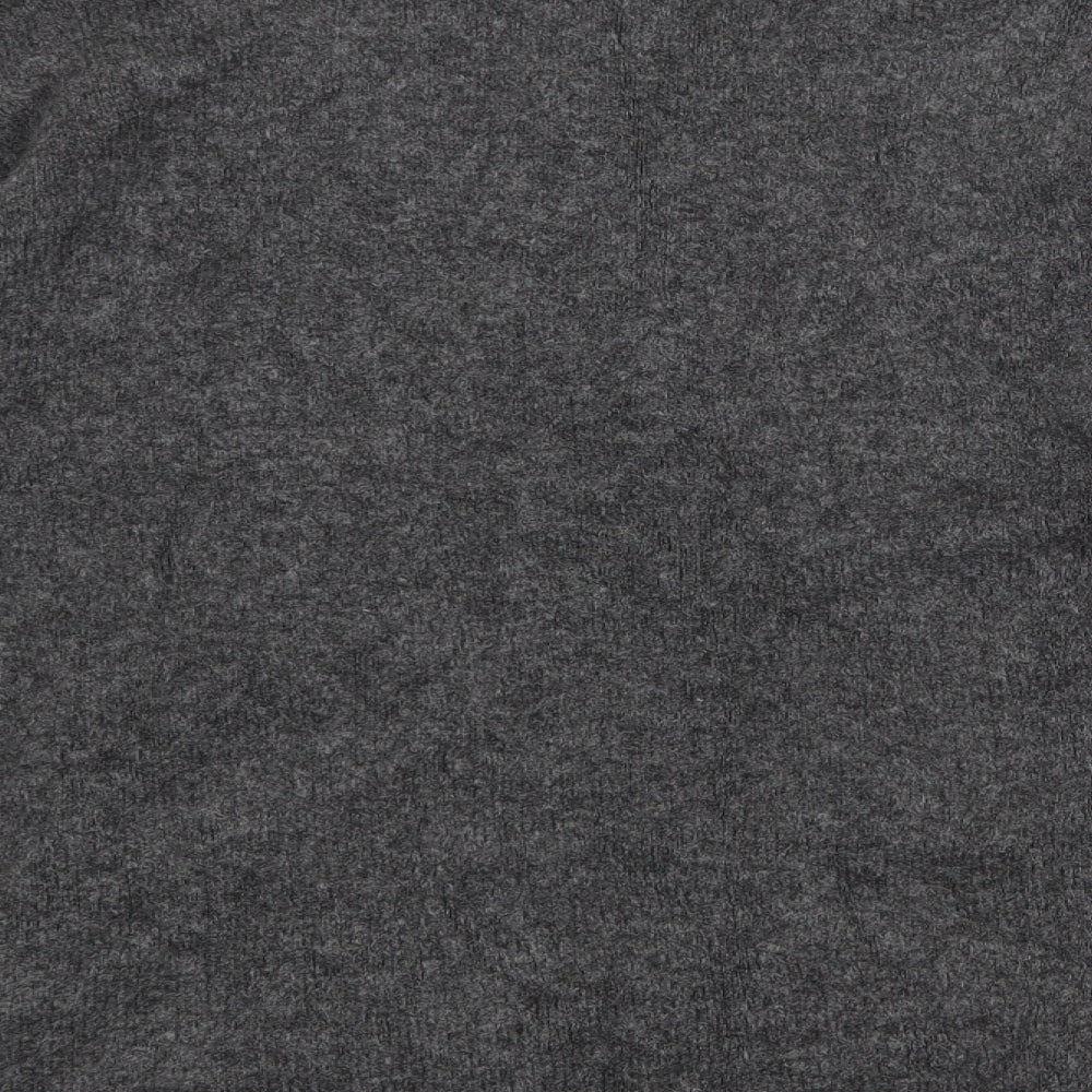 H&M Womens Grey V-Neck Acrylic Pullover Jumper Size M
