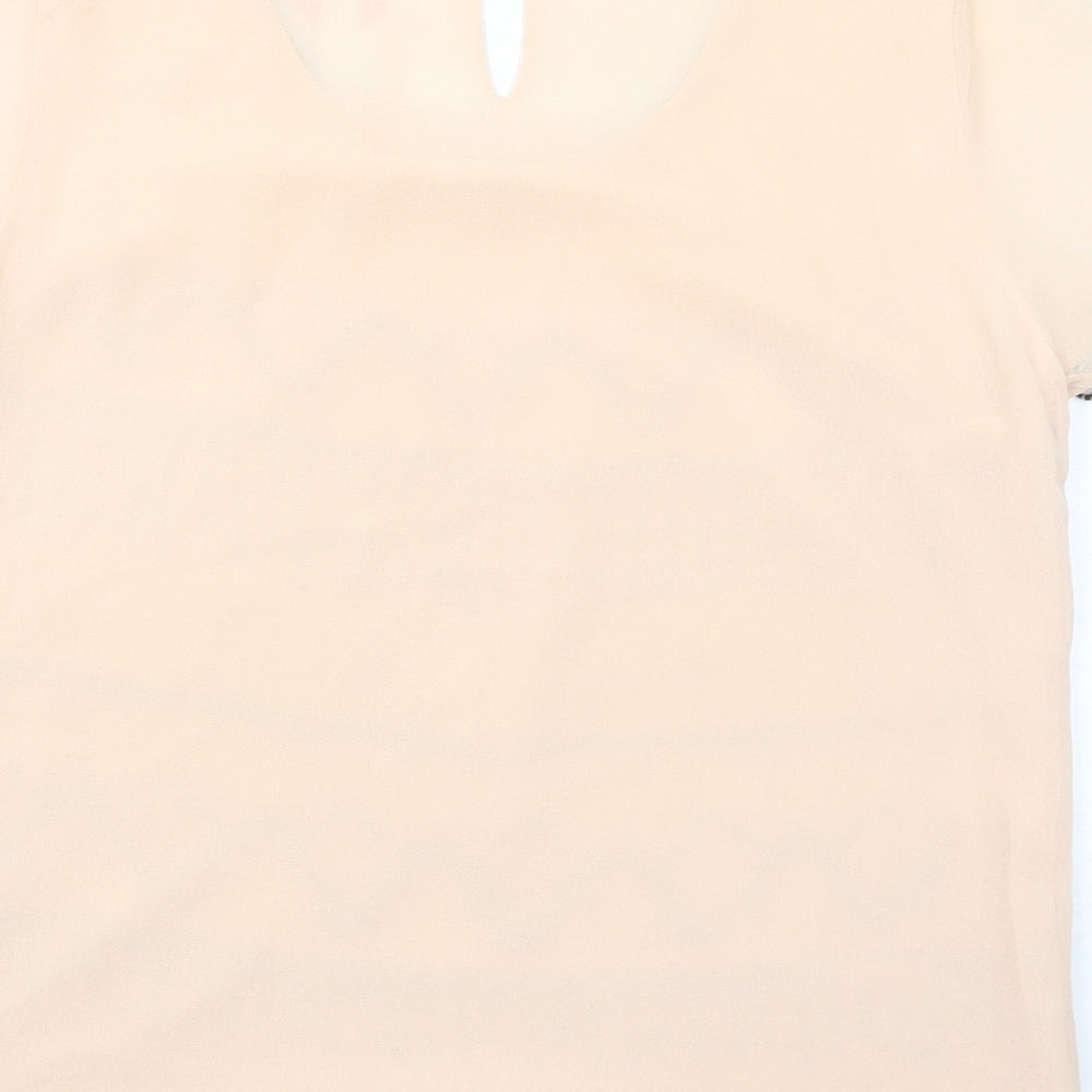 Lipsy Womens Pink Polyester Basic T-Shirt Size 10 Round Neck