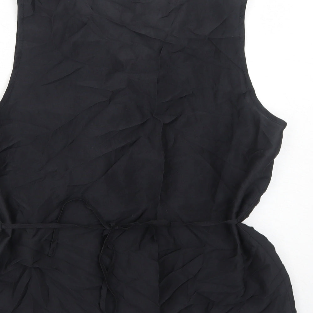H&M Womens Black Polyester Basic Tank Size 10 V-Neck