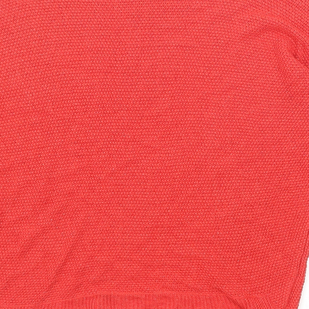 CARINA Womens Red Boat Neck Modal Pullover Jumper Size M