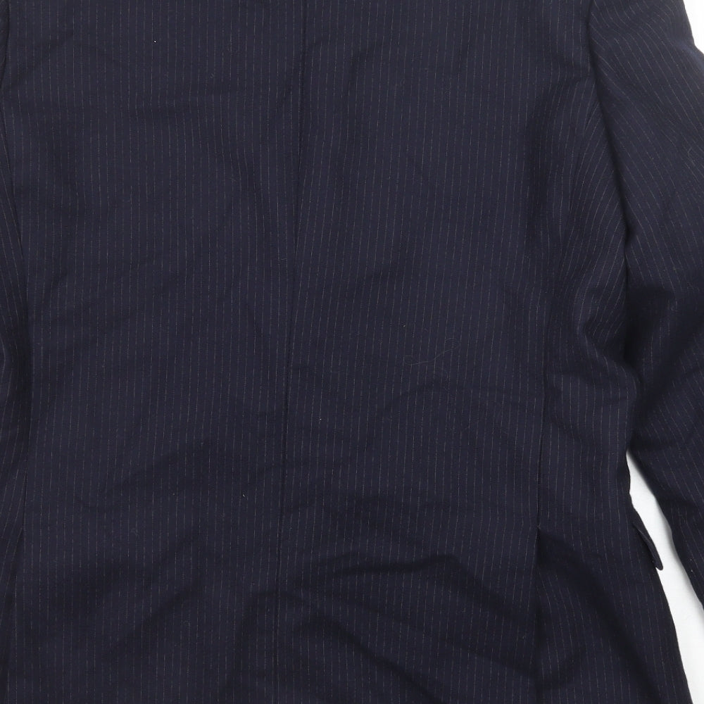 John Collier Mens Blue Striped Wool Jacket Suit Jacket Size 44 Regular