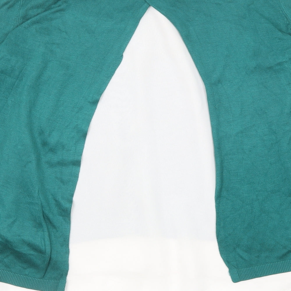 H&M Womens Green Round Neck Polyester Pullover Jumper Size XS