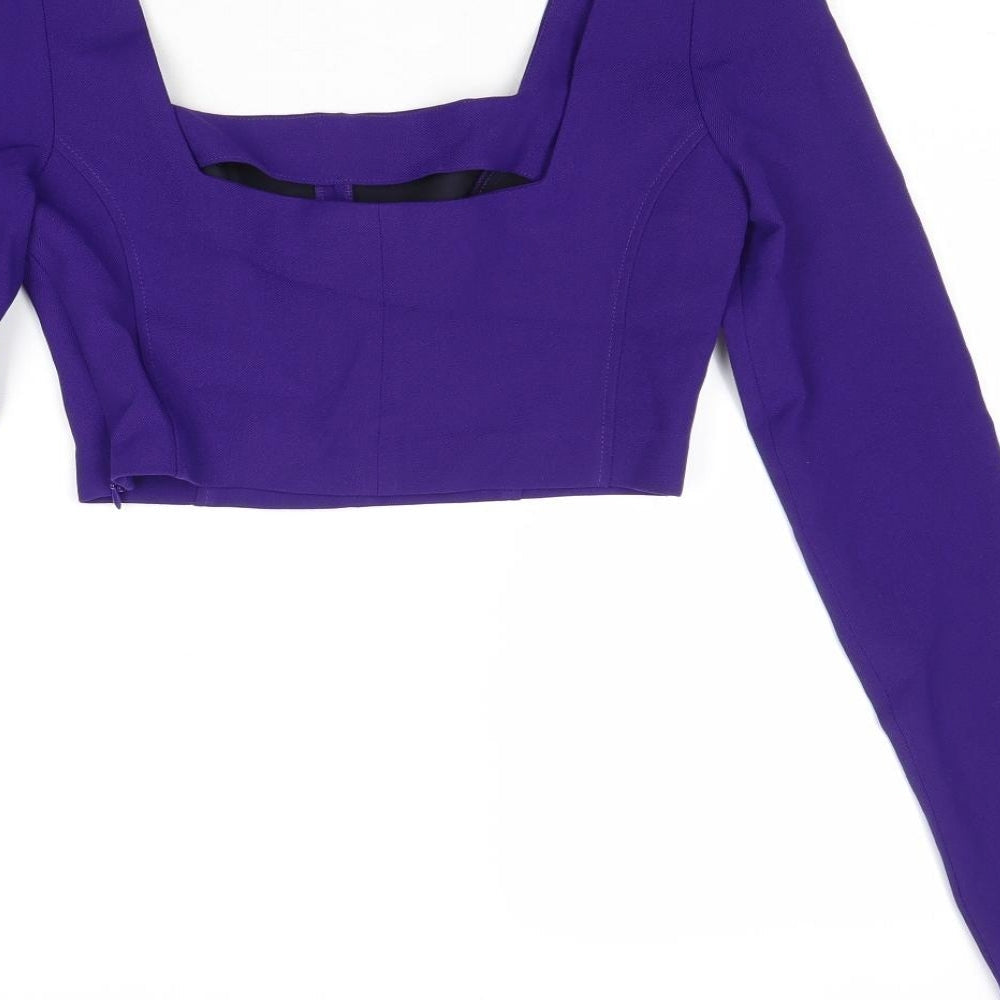 Zara Womens Purple Polyester Cropped Tank Size XS Square Neck
