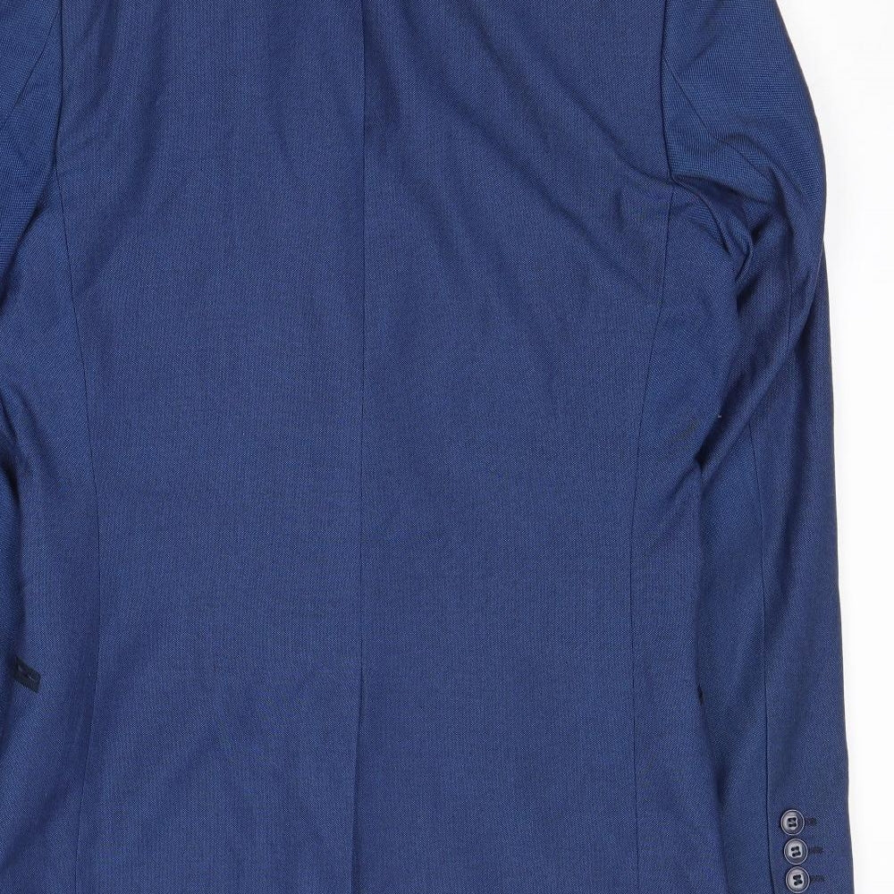 Limehaus Mens Blue Polyester Jacket Suit Jacket Size 36 Regular