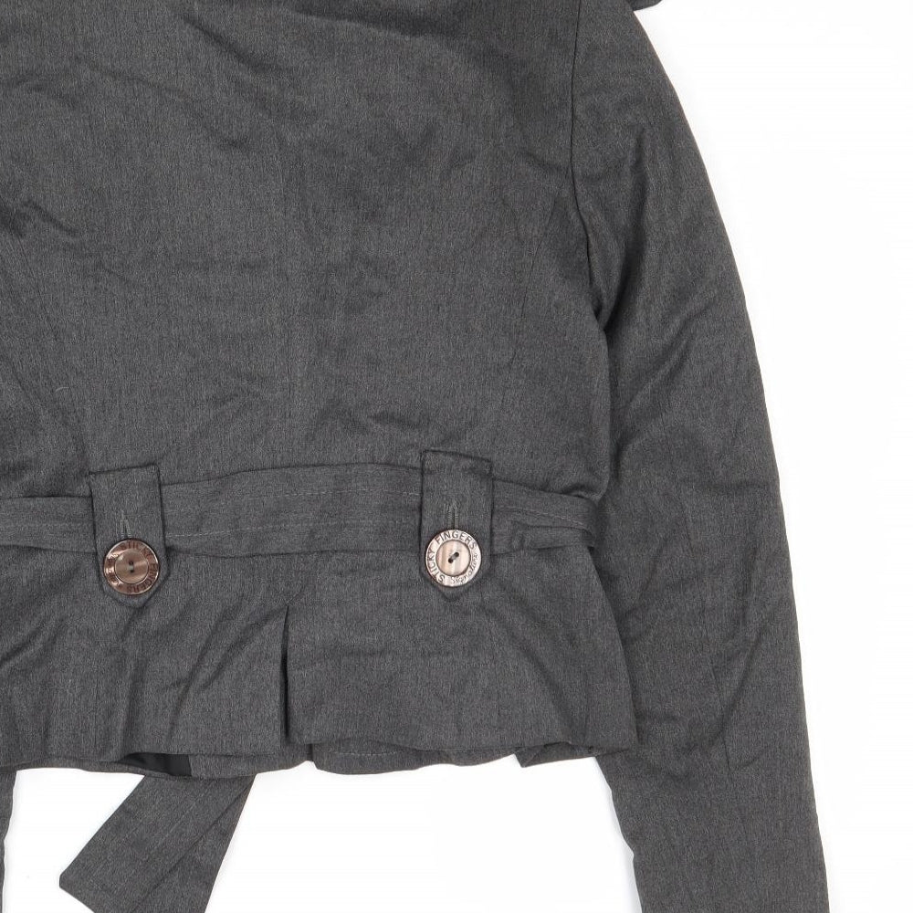 Sticky Fingers Womens Grey Jacket Size 10 Button