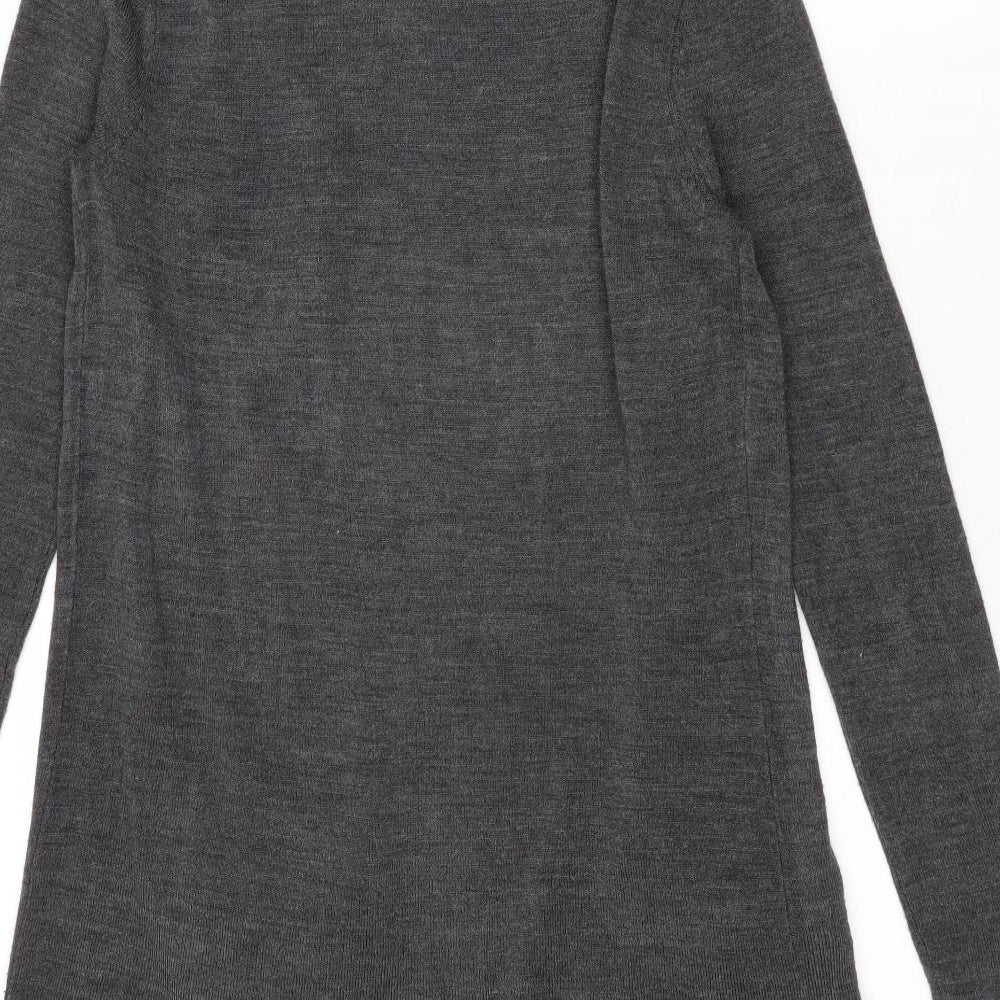 South Womens Grey V-Neck Acrylic Cardigan Jumper Size 8