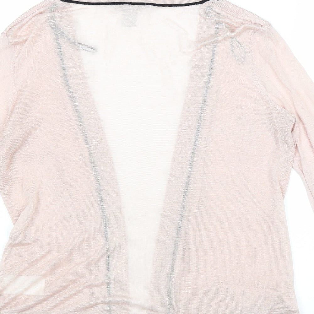 H&M Womens Pink V-Neck Lyocell Cardigan Jumper Size M